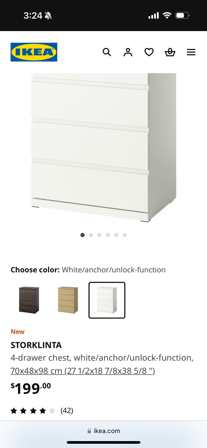 IKEA MALM 4-drawer dresser white - photo 3