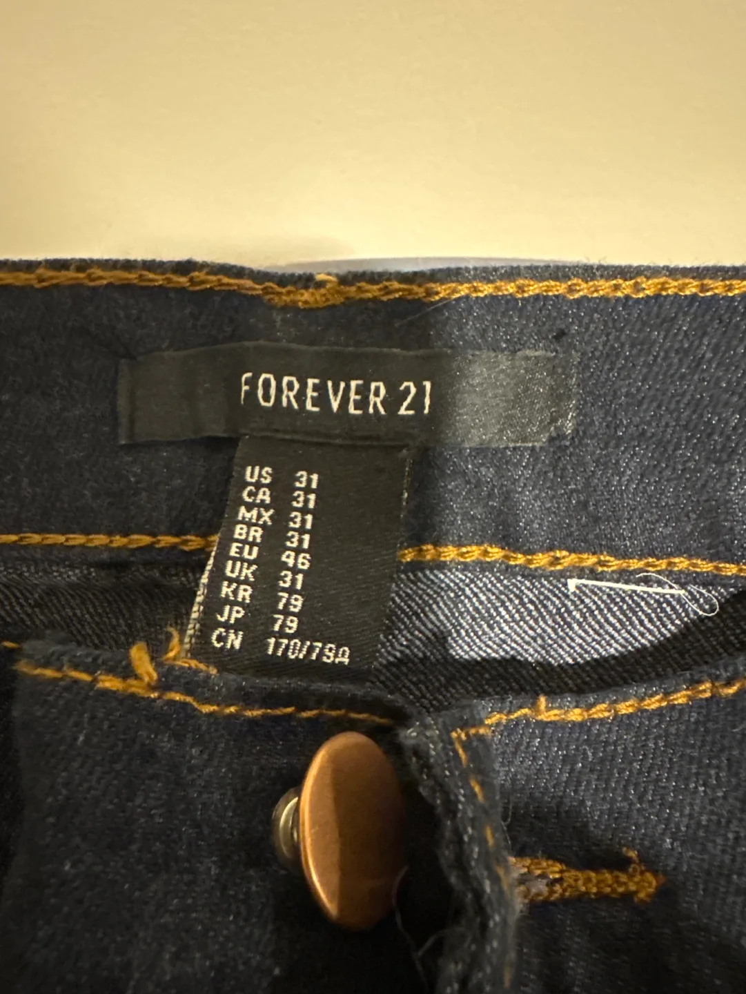 Forever 21 Dark Wash Jeans - Size 31 image indicator(2)