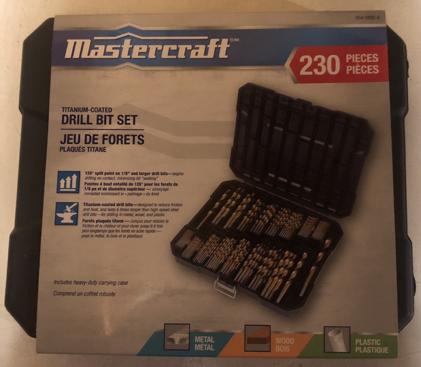 Mastercraft 230-Piece Titanium Drill Bit Set