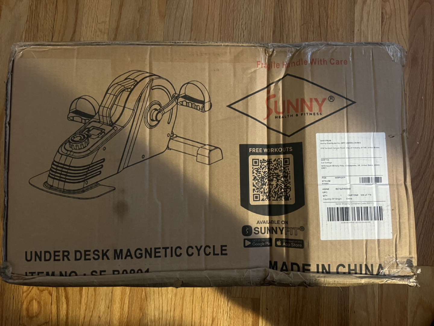 Sunny Under Desk Magnetic Cycle - SF-B0891 - Brand New in Box