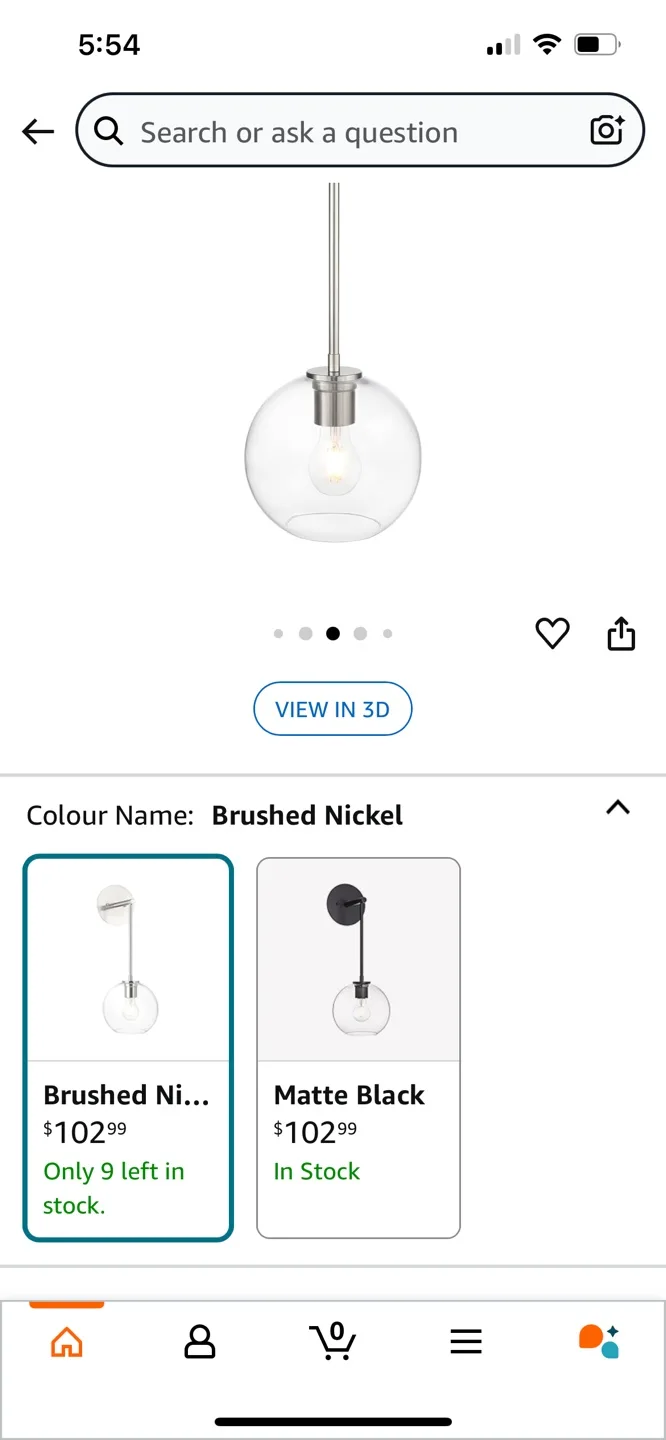 Xinbei Brushed Nickel Wall Sconce - Modern Globe Light Fixture image indicator(4)