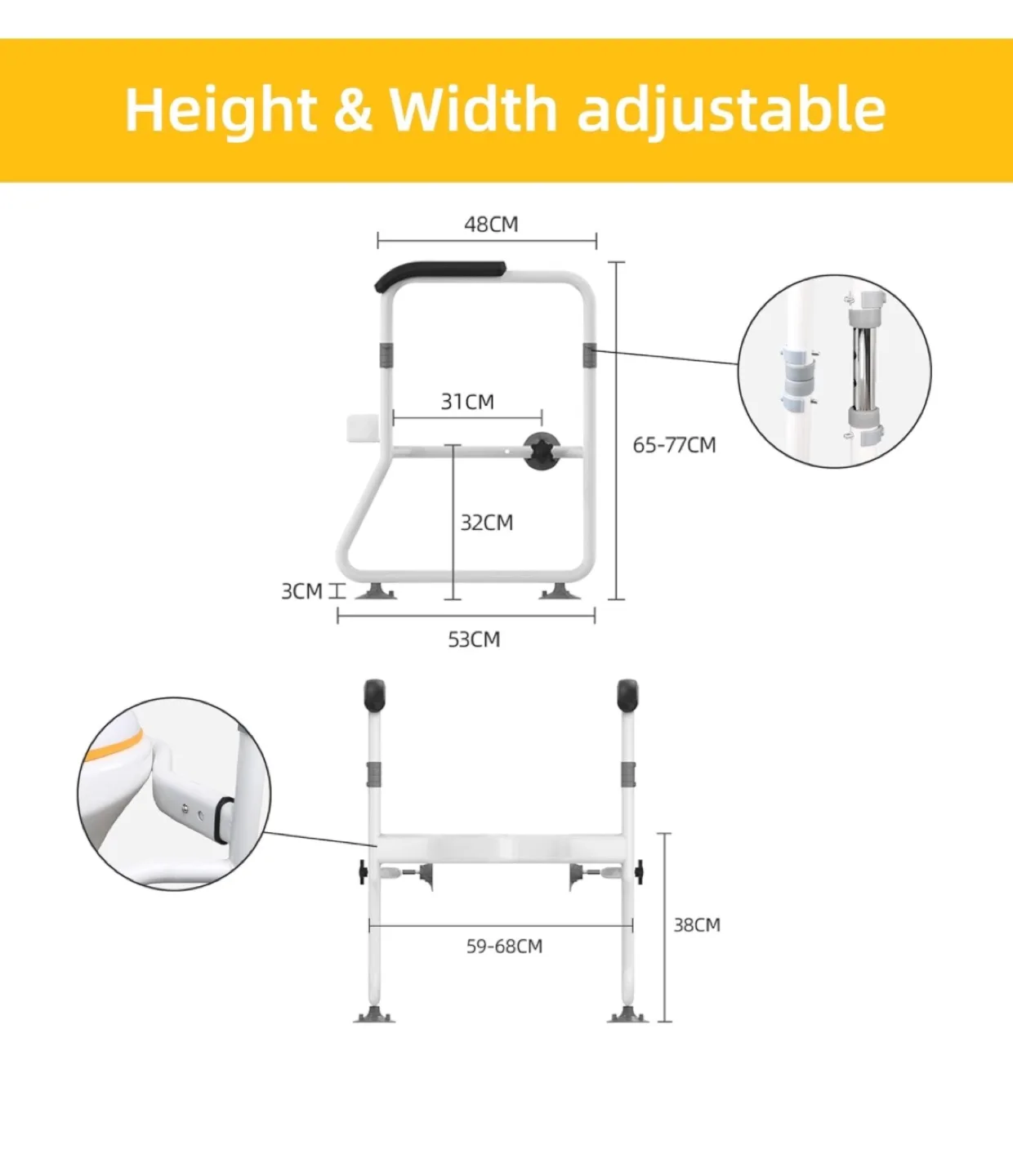 Adjustable Toilet Safety Frame image indicator(2)