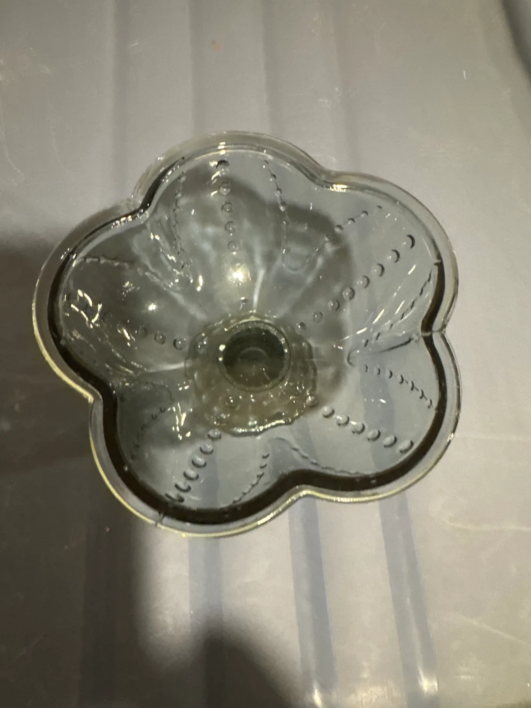 Vintage Blue Glass Footed Bowl image indicator(3)