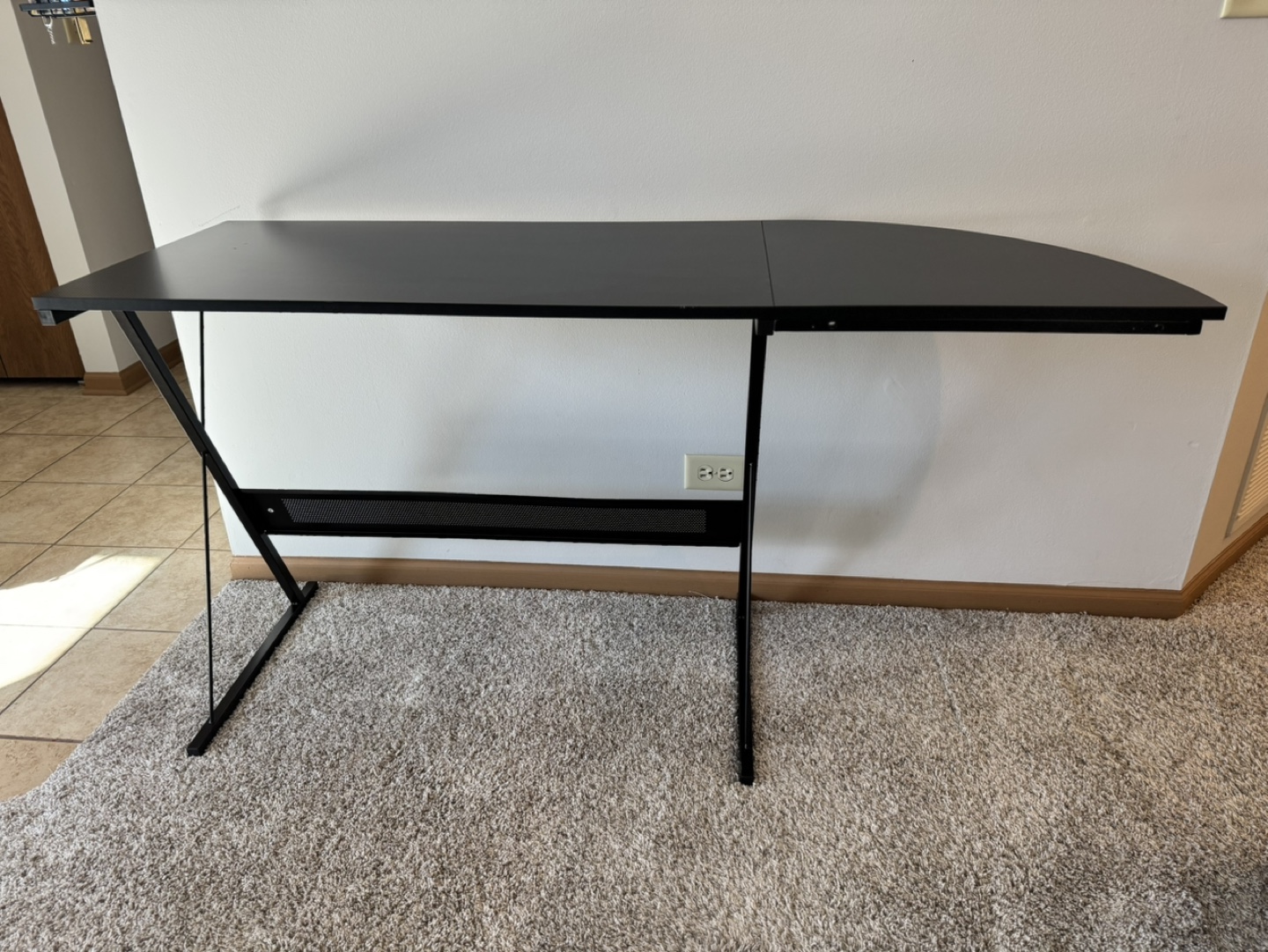 Black Computer Desk with Carbon Fiber Texture Top - photo 2