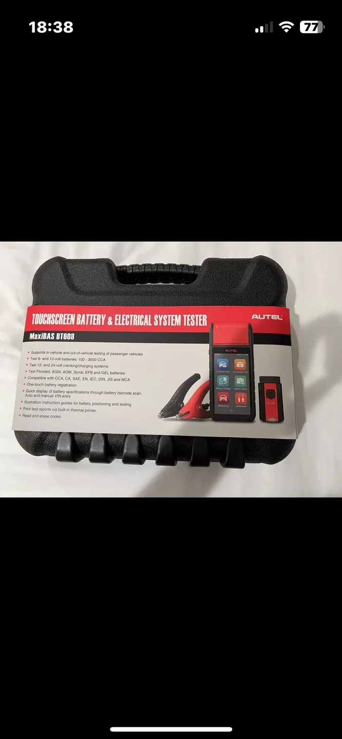 Autel MaxiBAS BT608 Battery Tester Systems Scanner, Touch Screen image indicator(2)