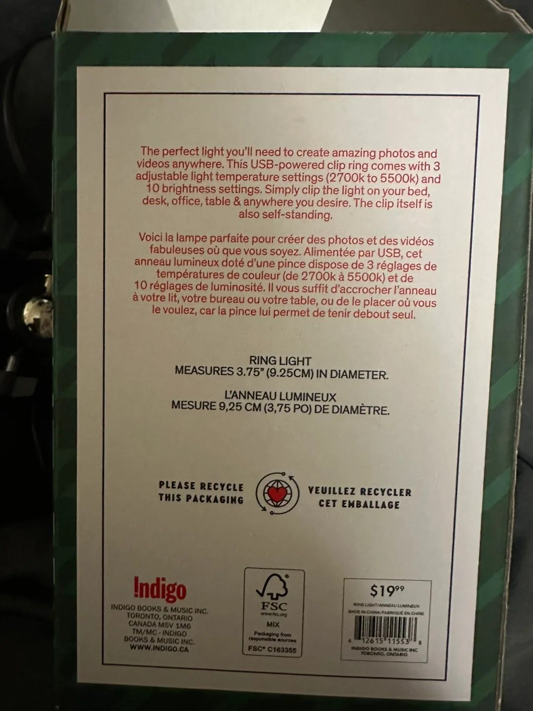 USB Clip-on Ring Light with 3 Brightness Settings image indicator(4)