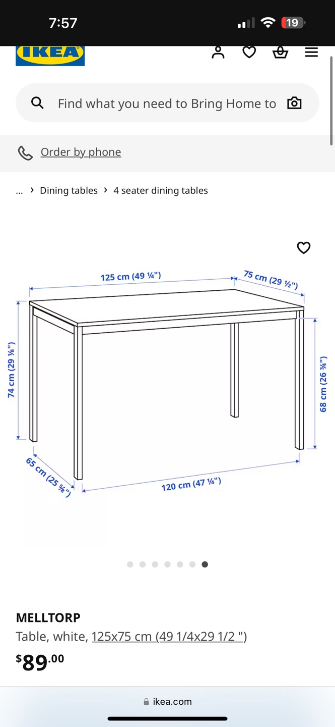 IKEA MELLTORP White Table - 4 Seater - photo 3