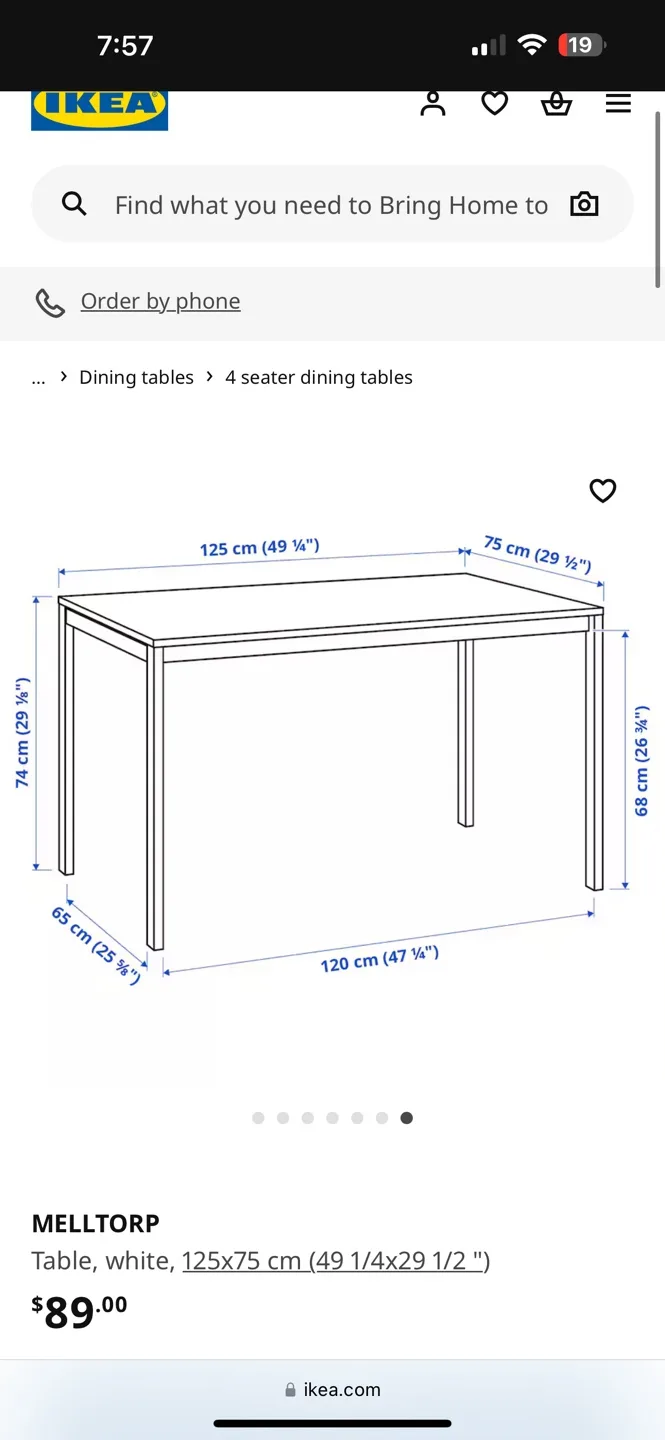 IKEA MELLTORP White Table - 4 Seater image indicator(3)
