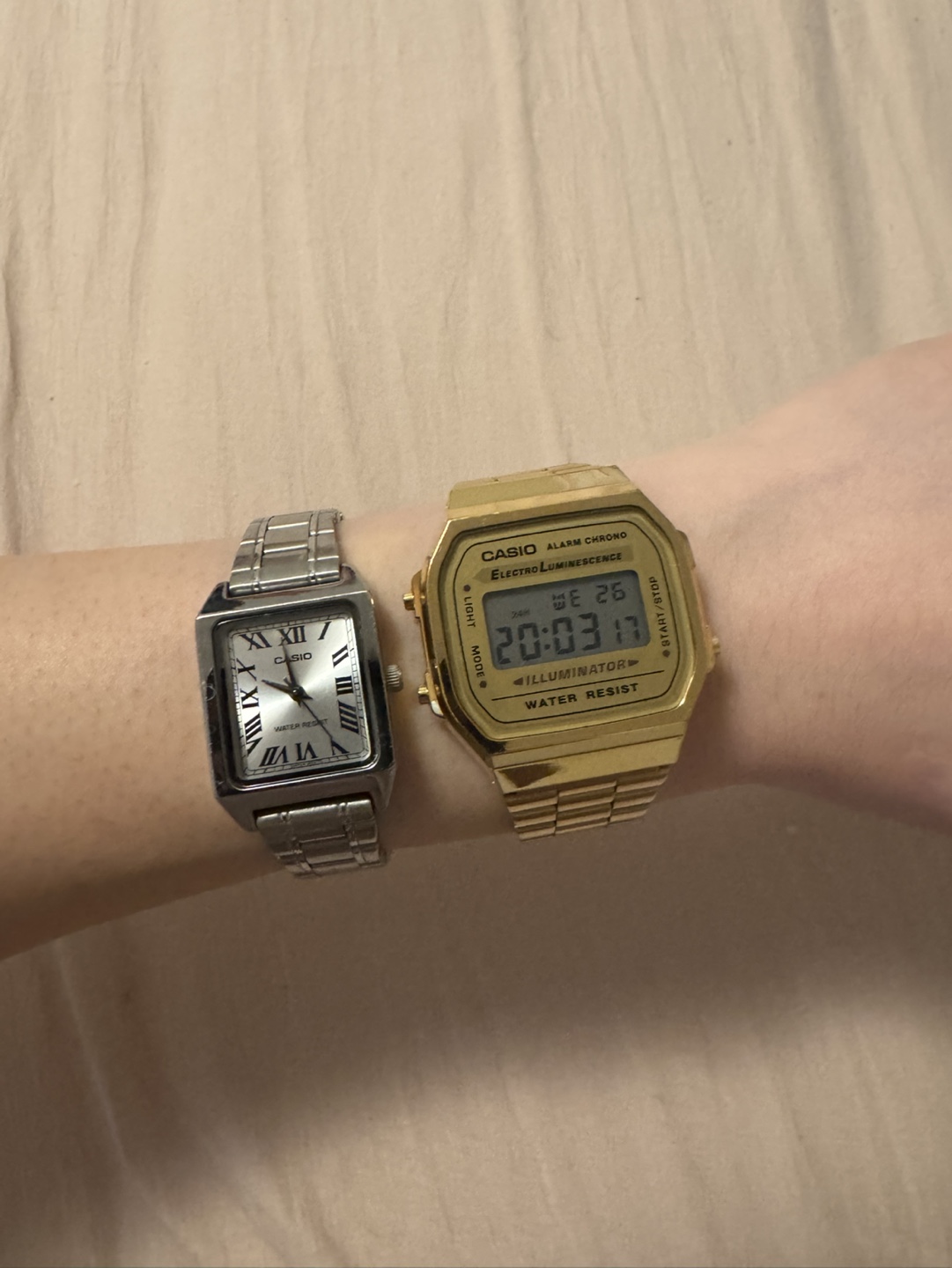 Two Casio Watches - Gold & Silver