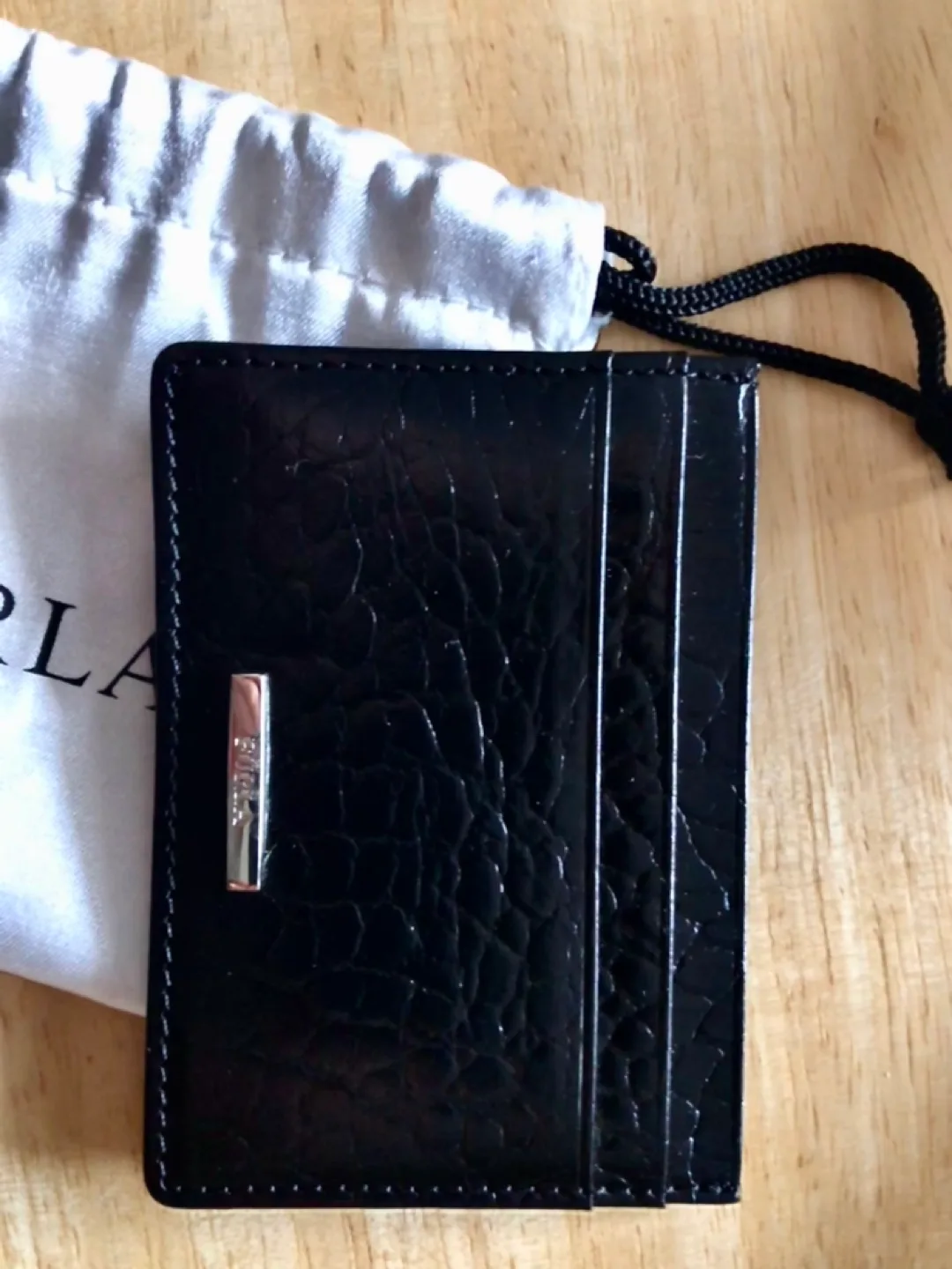 Genuine Furla Leather Card Holder - croc imprint image indicator(3)