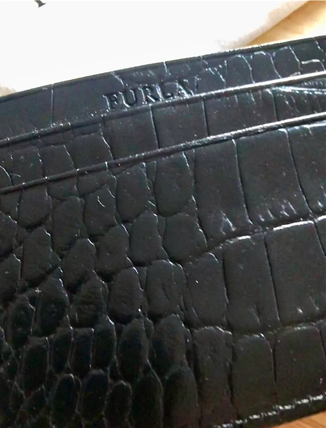 Genuine Furla Leather Card Holder - croc imprint image indicator(4)