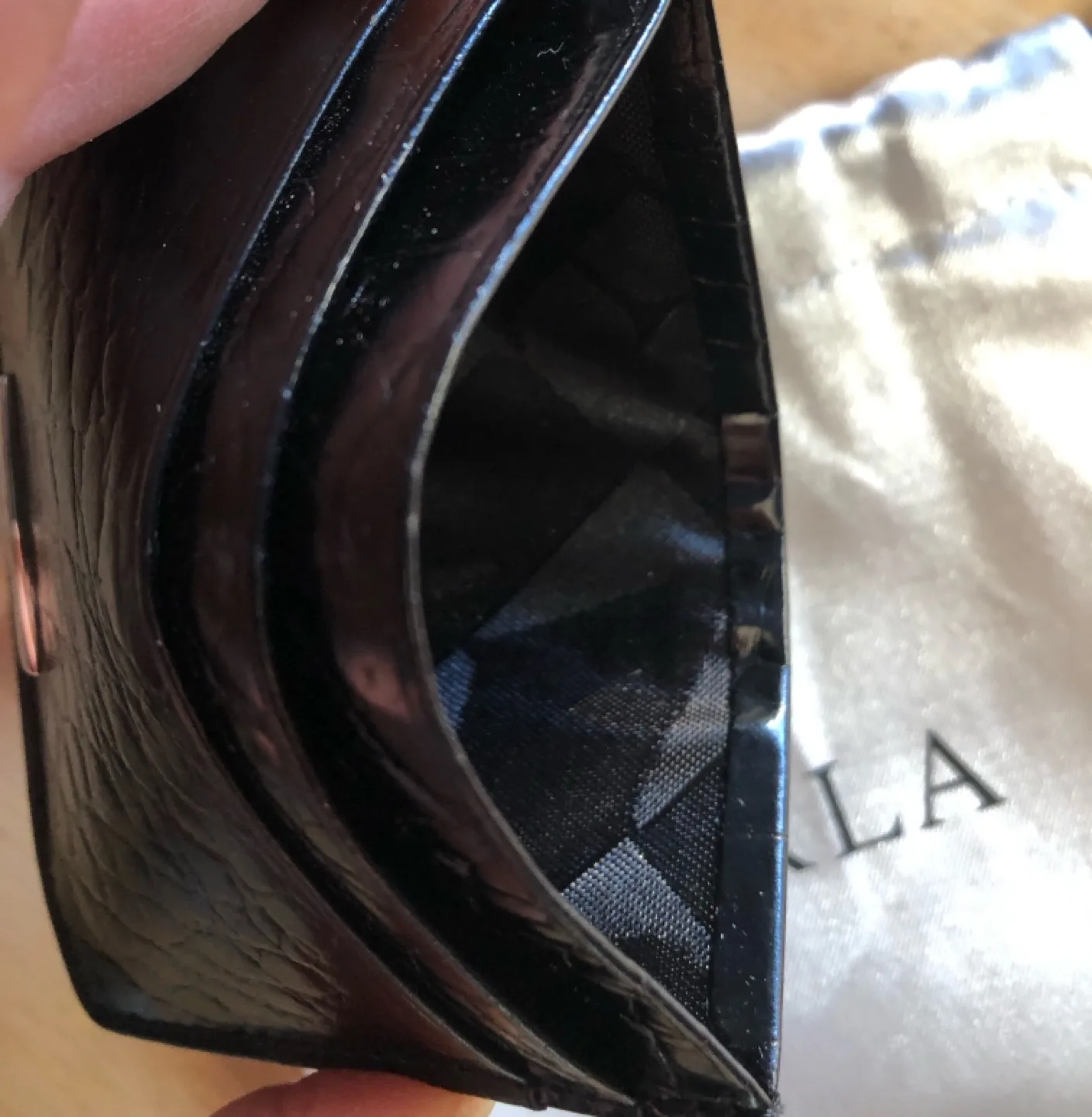 Genuine Furla Leather Card Holder - croc imprint image indicator(8)