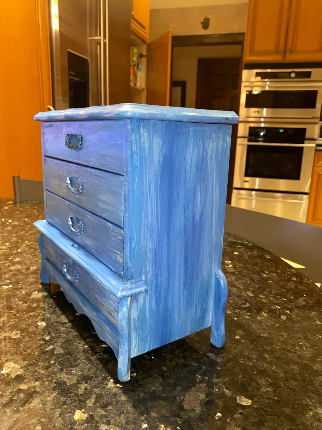 Vintage Blue Painted Jewelry Box image indicator(4)