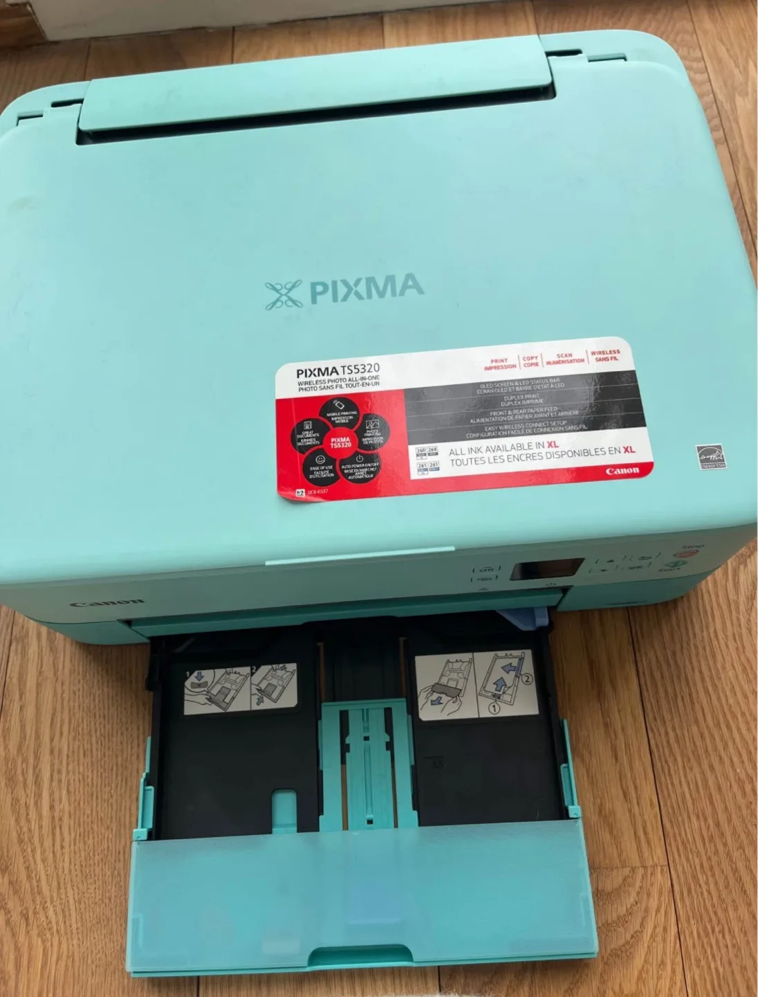 Canon PIXMA TS5320 Wireless Colour Printer - Mint Green image indicator(4)