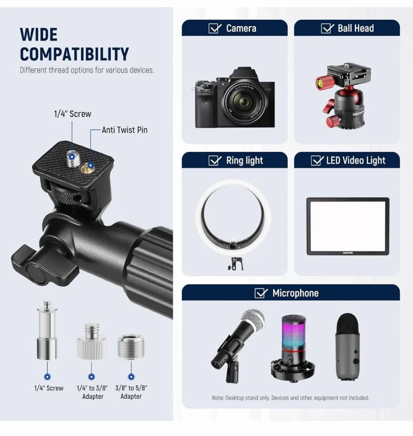 Neewer Flexible Tripod with Adjustable Angles image indicator(9)