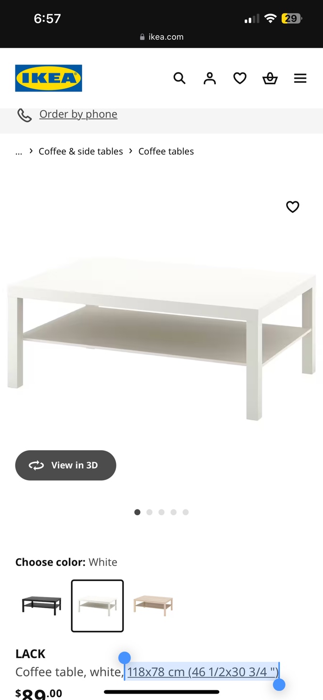 IKEA LACK Coffee Table - White