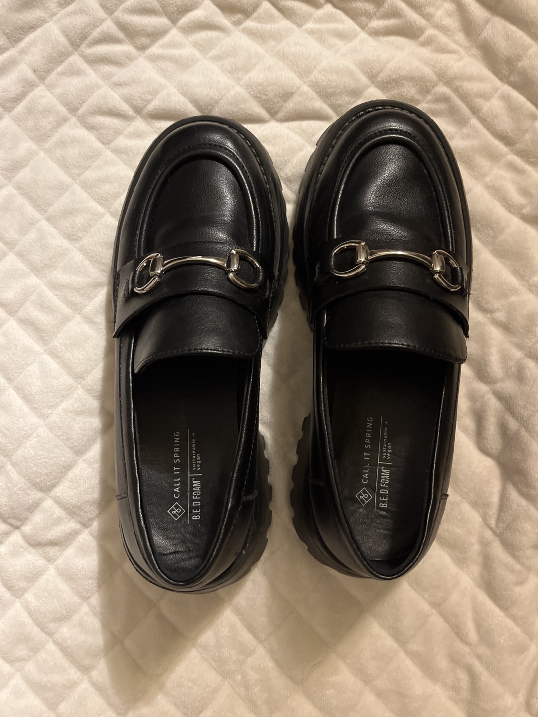 Call It Spring Black chunky Loafers