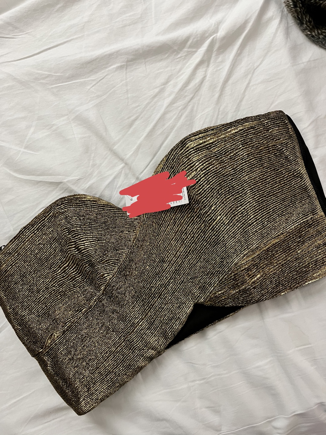 H&M - Gold Metallic Tube Top (Final Sale)