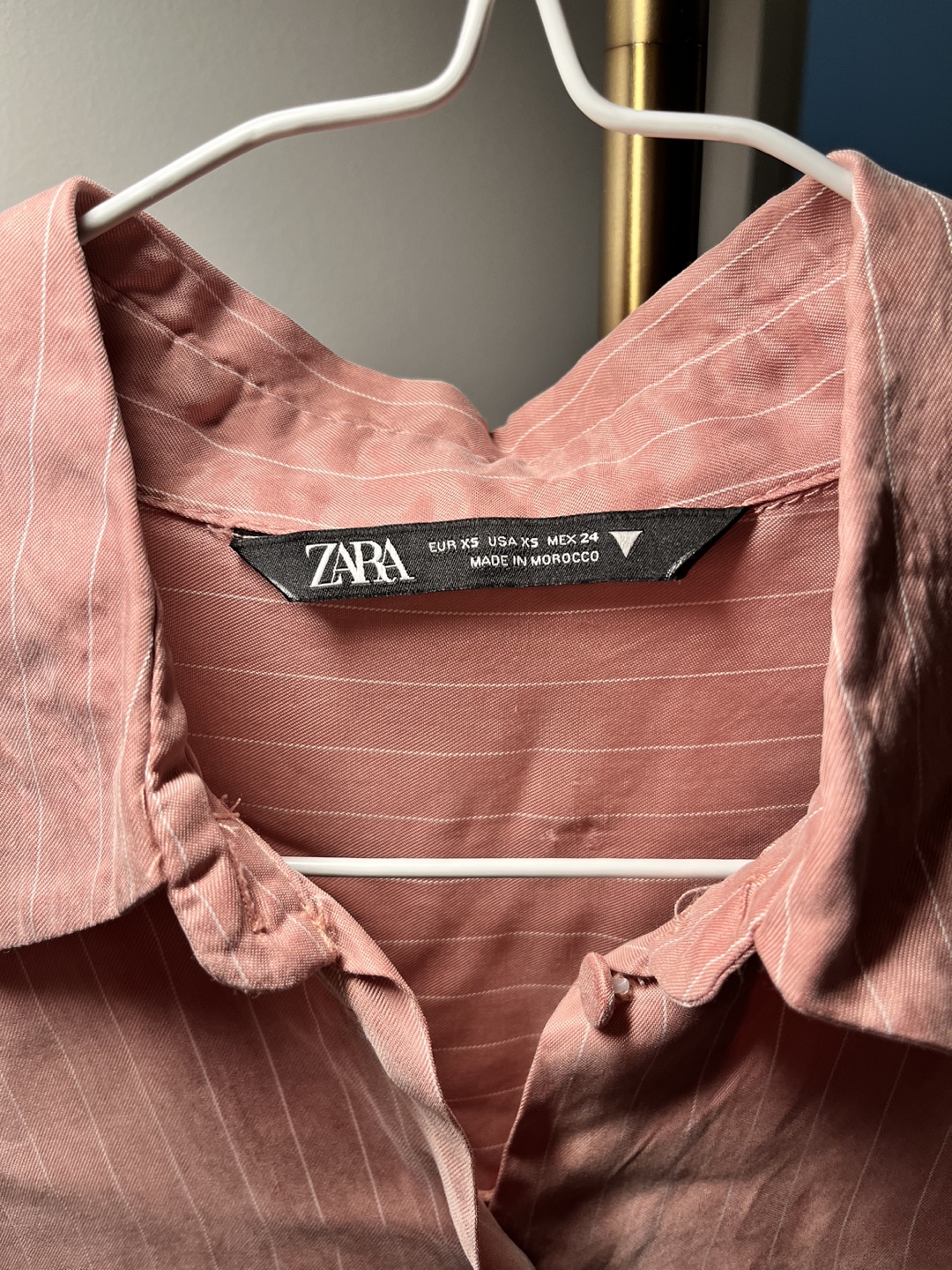 Zara Pink Striped Button-Down Shirt - photo 3