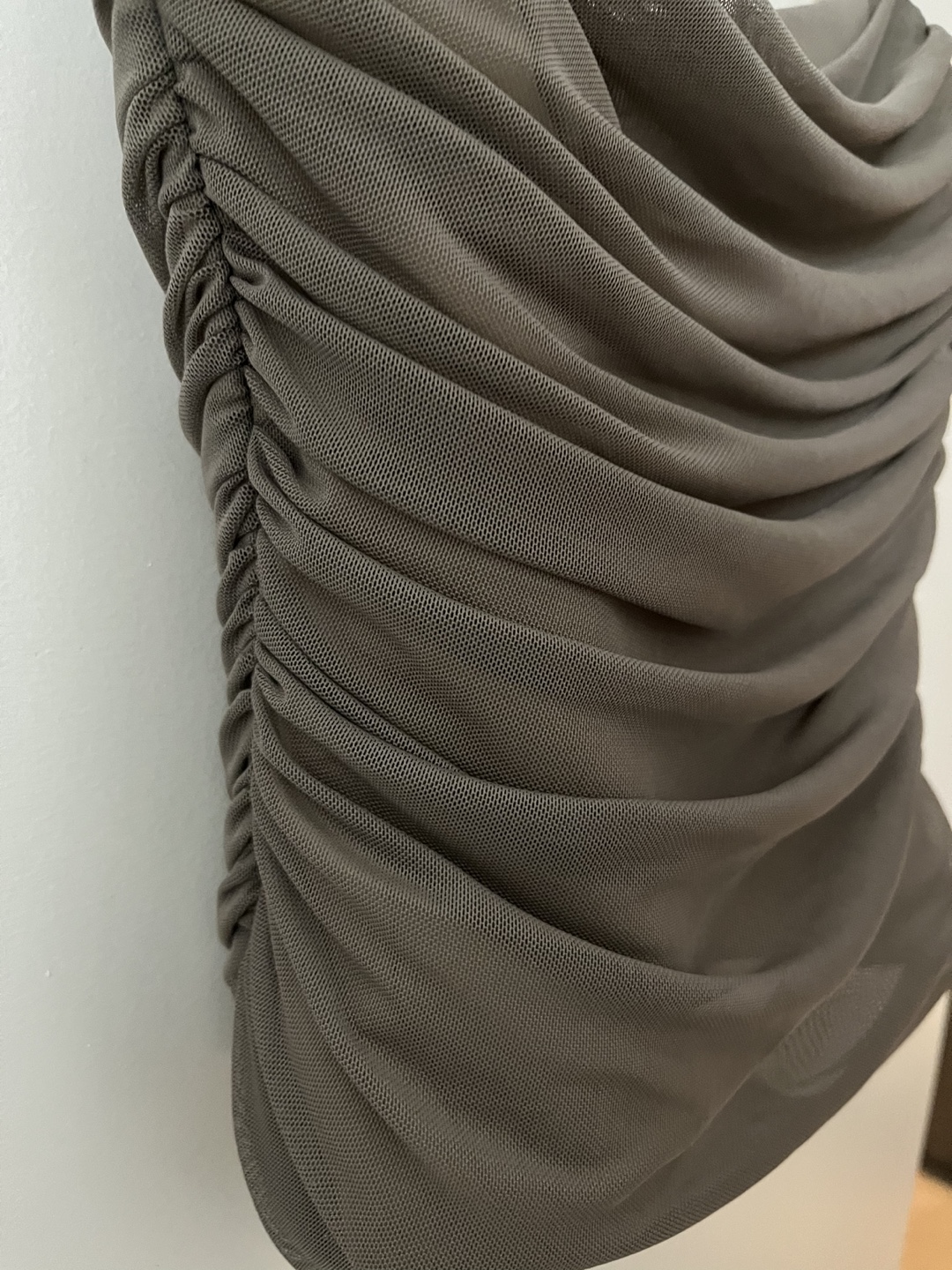 Zara Brown Ruched Mesh Corset Cami Top - photo 2
