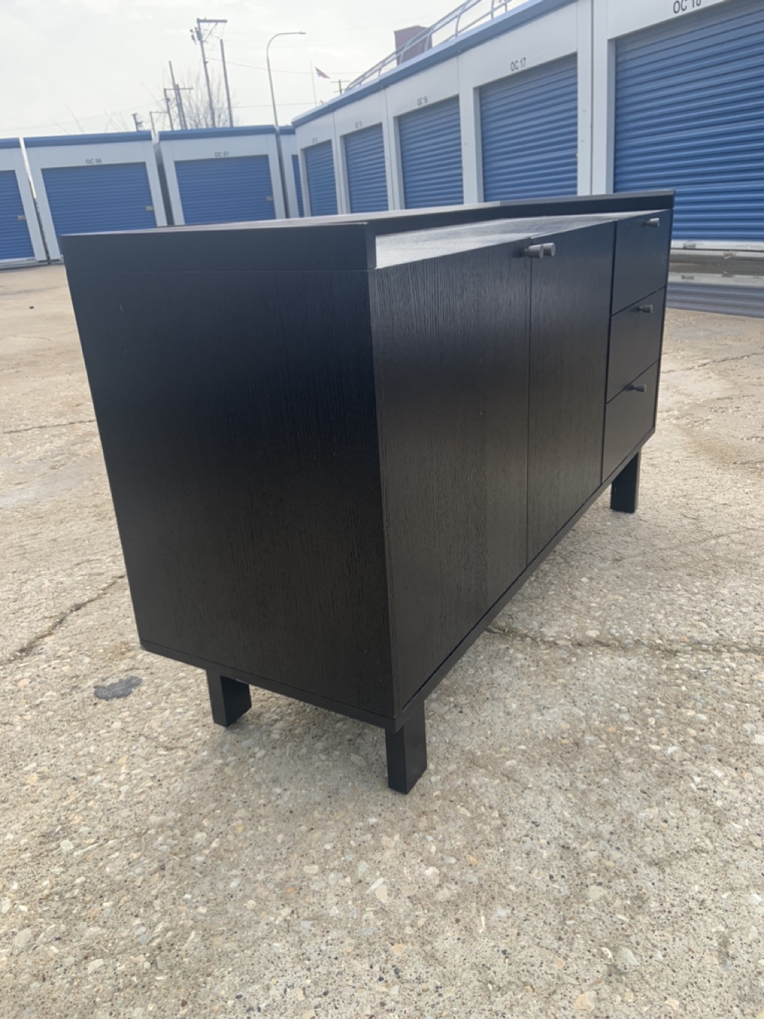 Black Wooden Media Console - photo 2