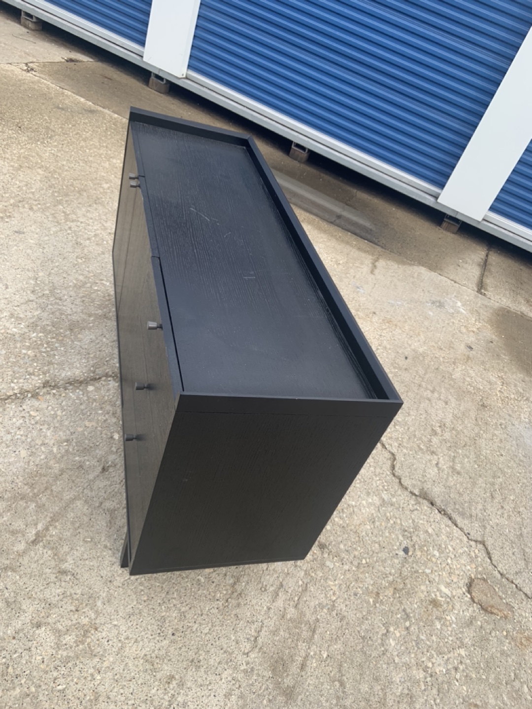 Black Wooden Media Console - photo 5