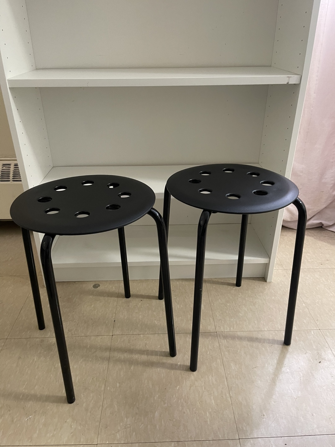 IKEA Pair of Black Stools - photo 3