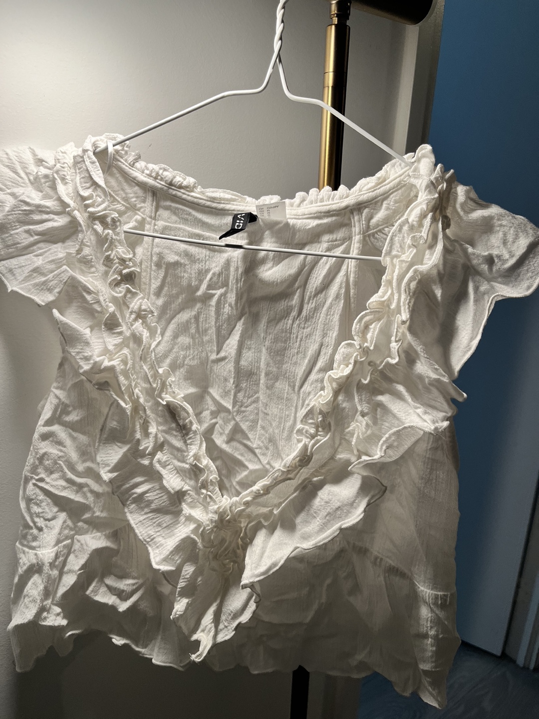 White Ruffled Crop Top