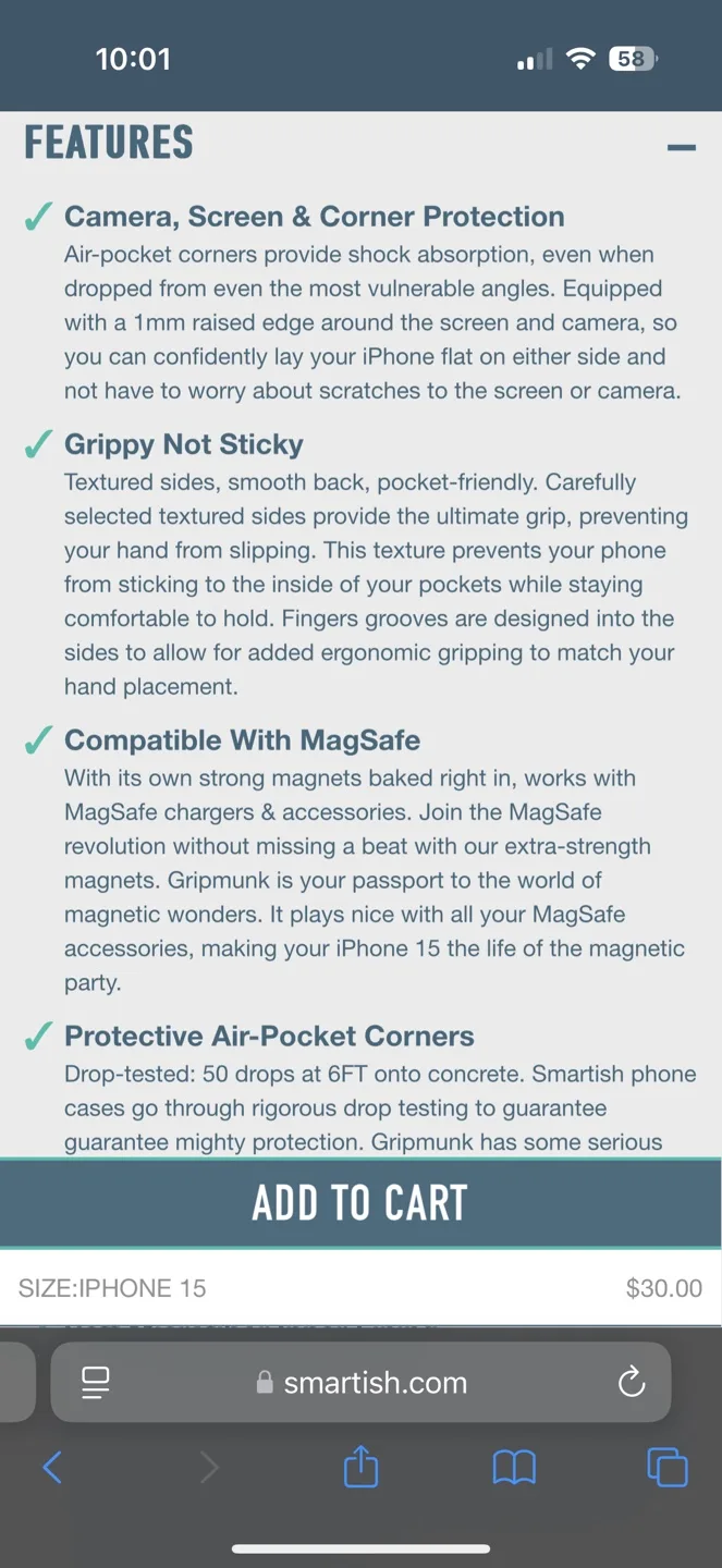 Smartish iPhone 15 MagSafe Case - Black image indicator(3)