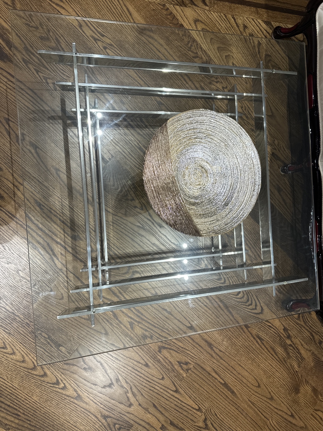 Modern Glass and Chrome Coffee Table