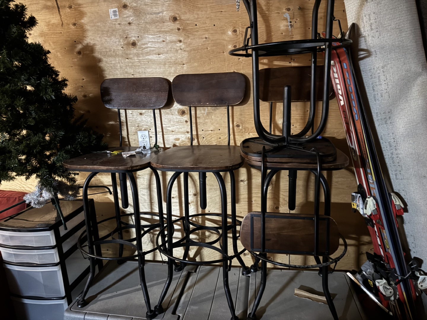 Set of Four Industrial-Style Bar Stools