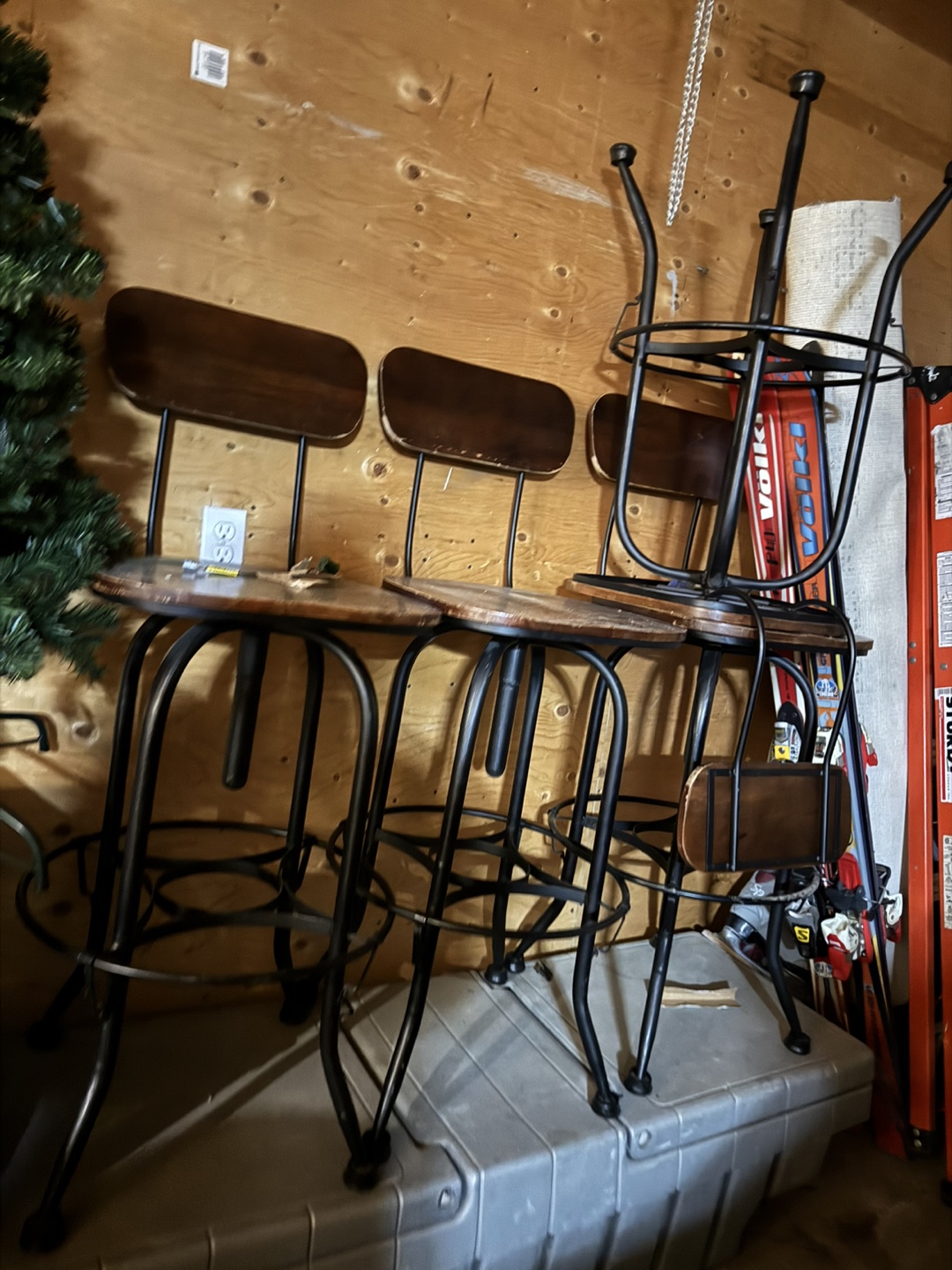 Set of Four Industrial-Style Bar Stools - photo 2