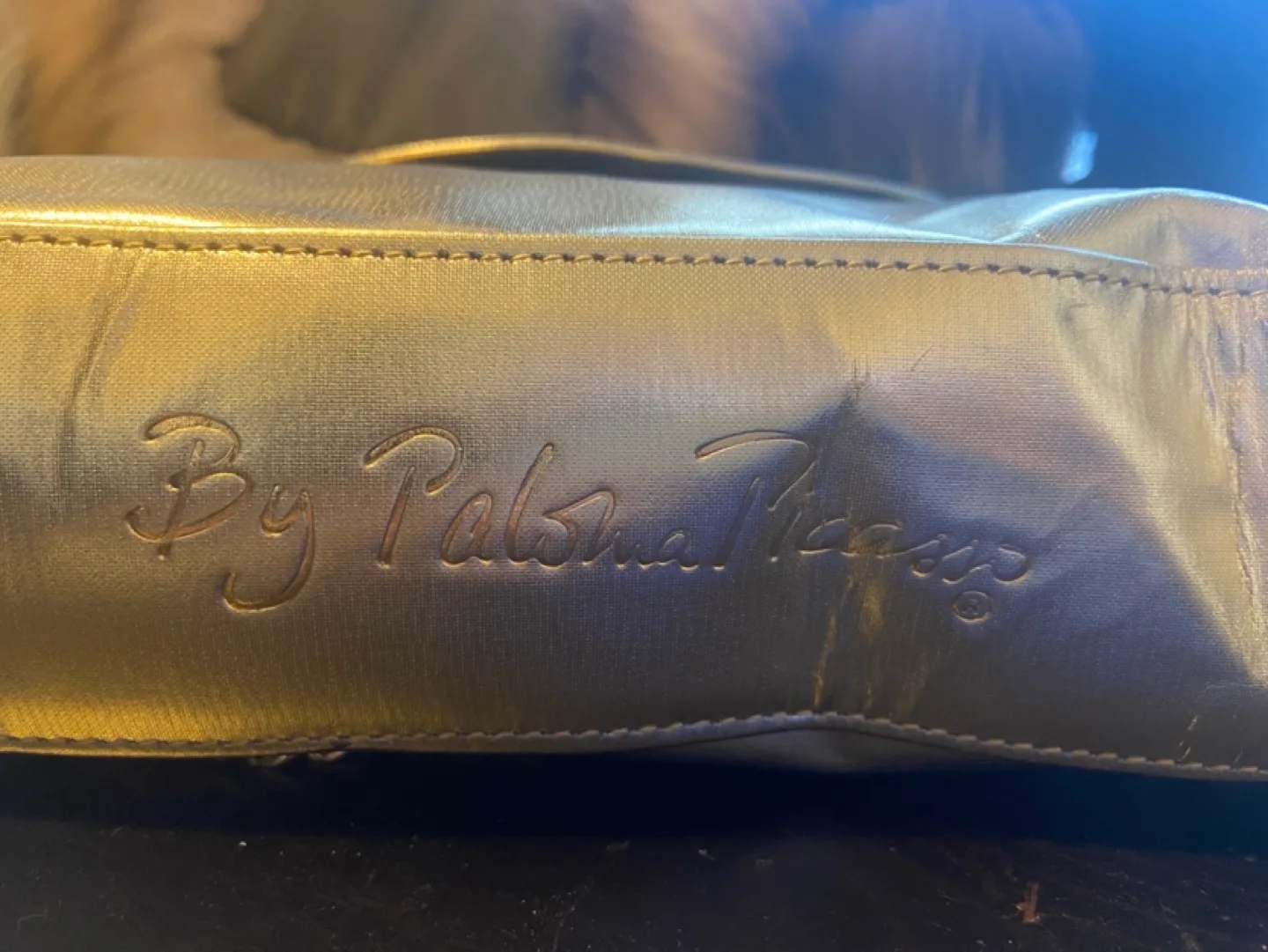 Paloma Picasso Gold Lame’ gold chain purse Authentic image indicator(2)