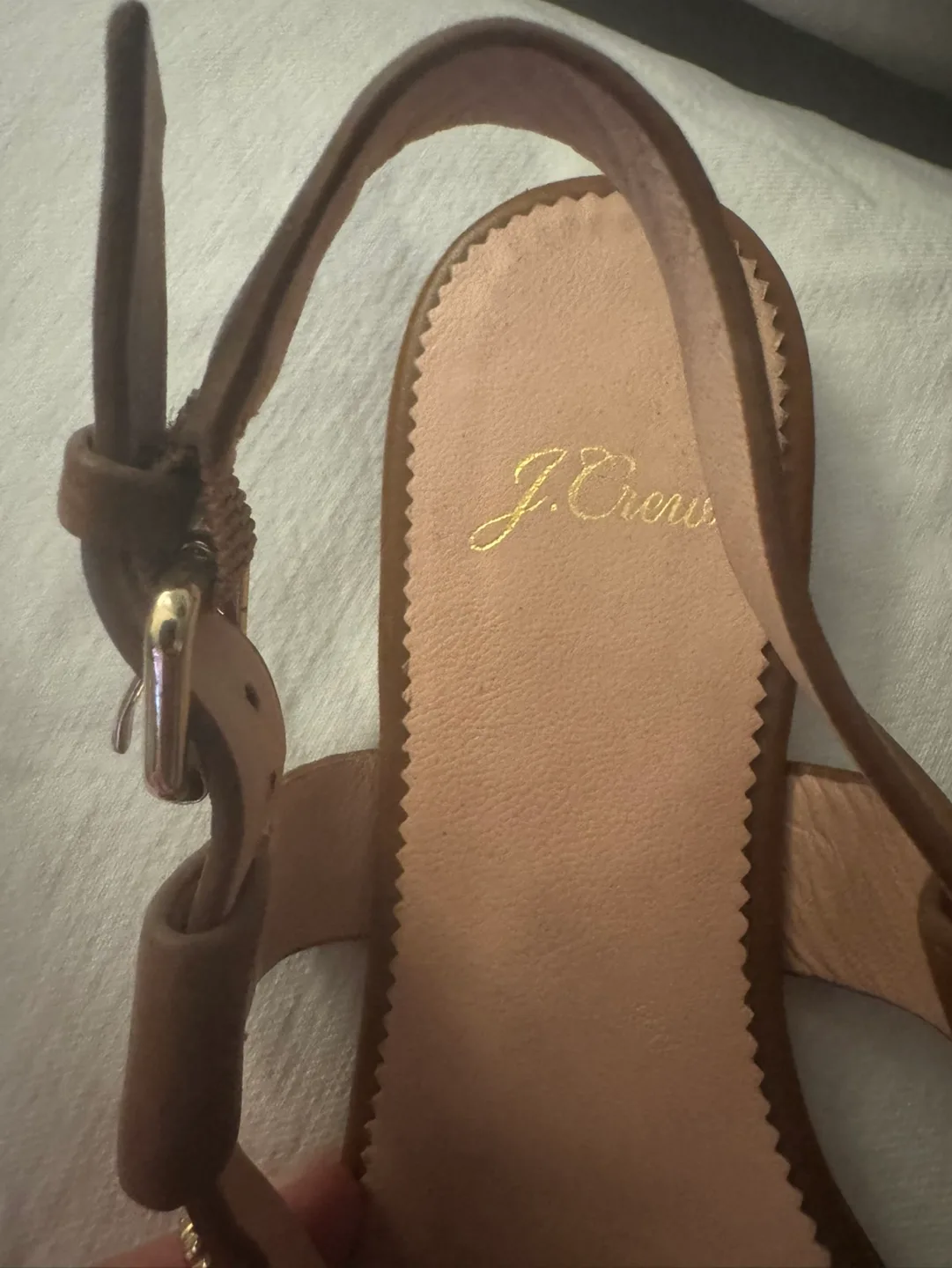 J.Crew embellished brown leather sandals image indicator(2)