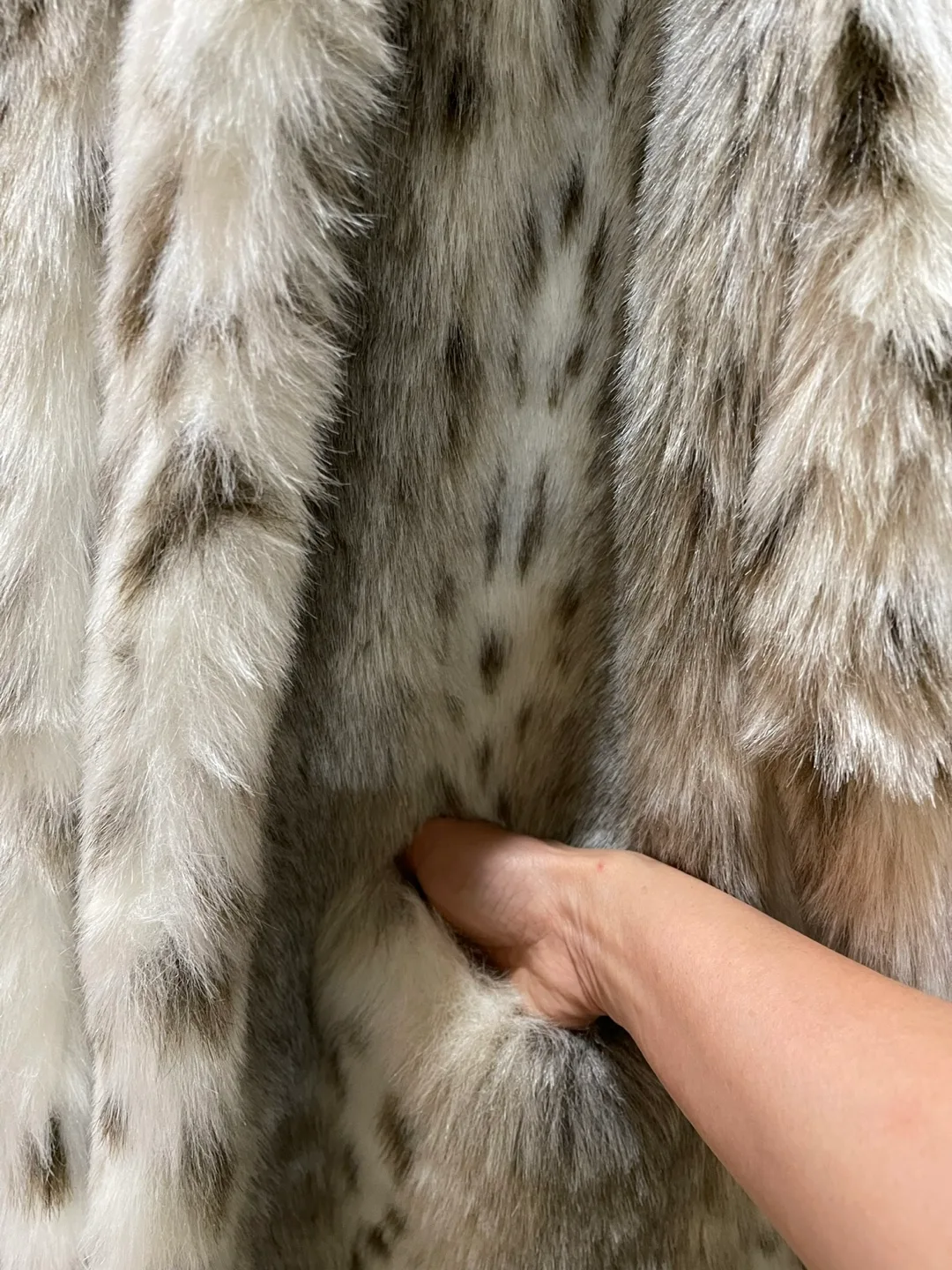 Grey and White Faux Fur Jacket image indicator(2)