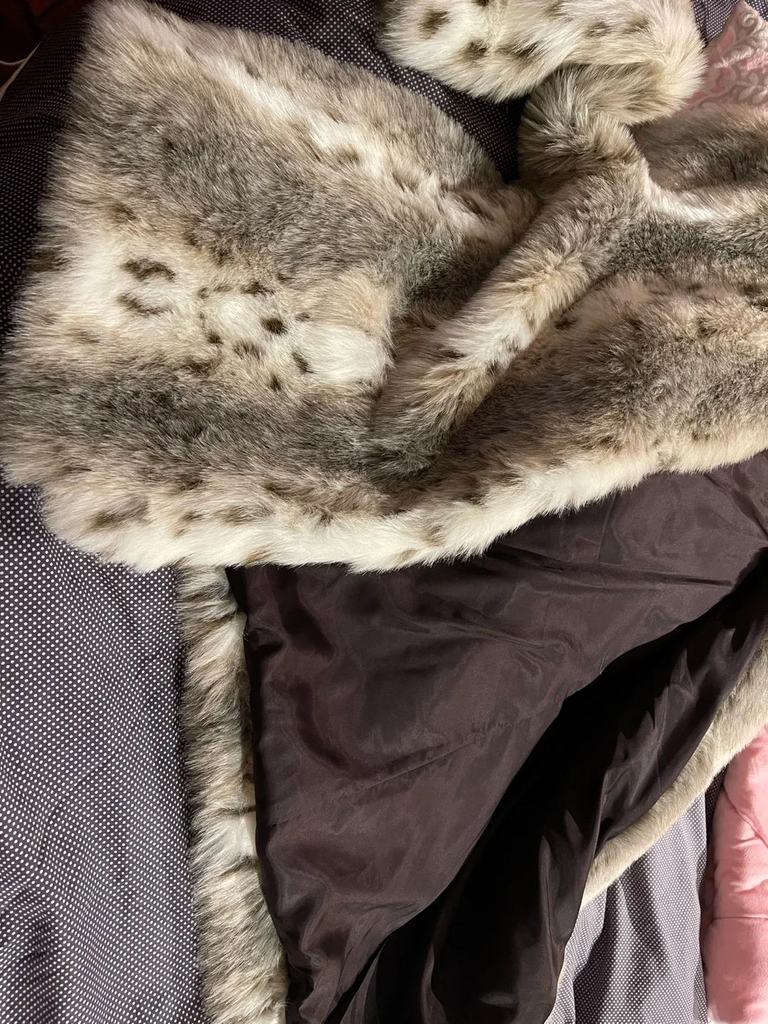 Grey and White Faux Fur Jacket image indicator(6)