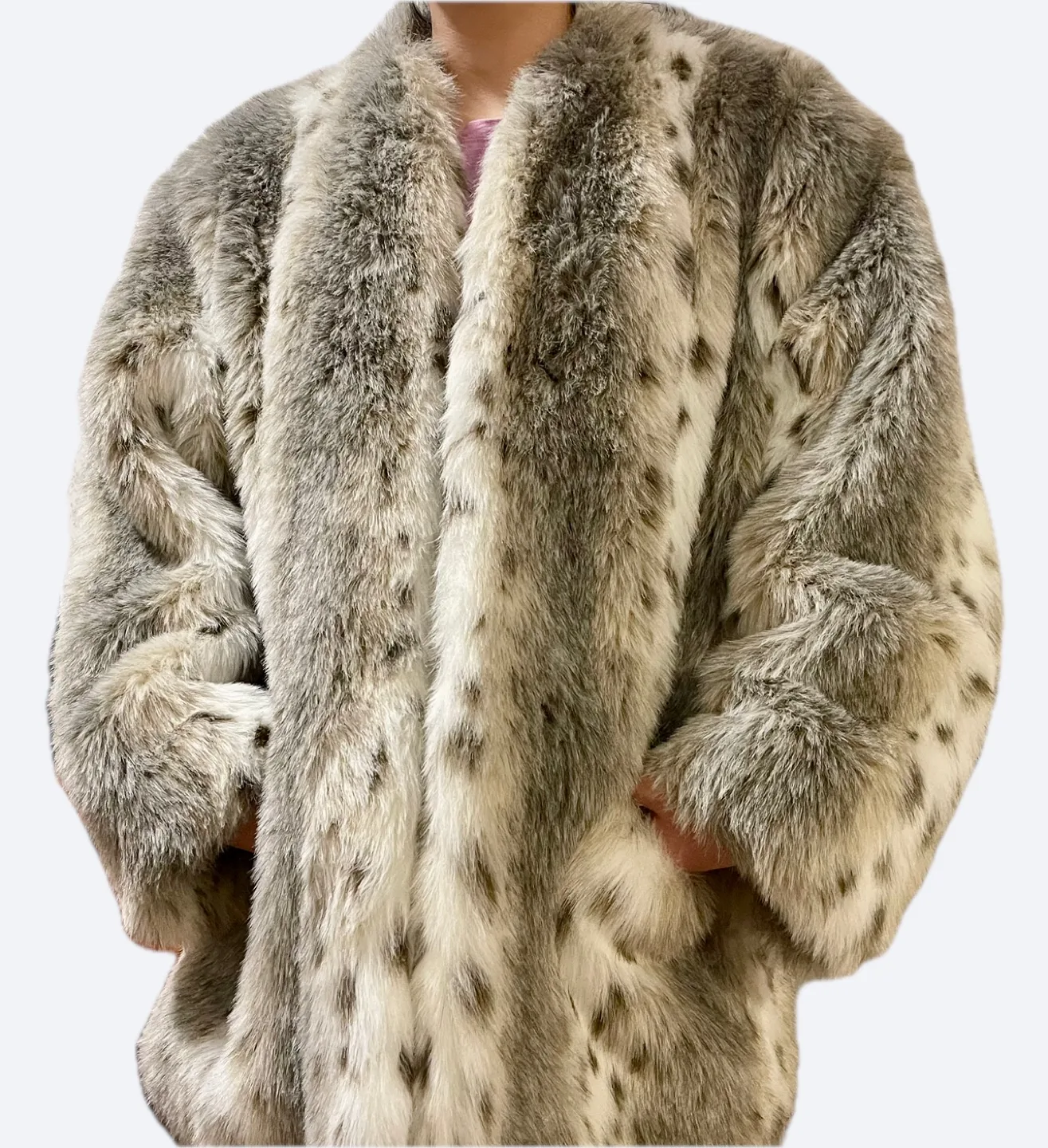Grey and White Faux Fur Jacket image indicator(10)