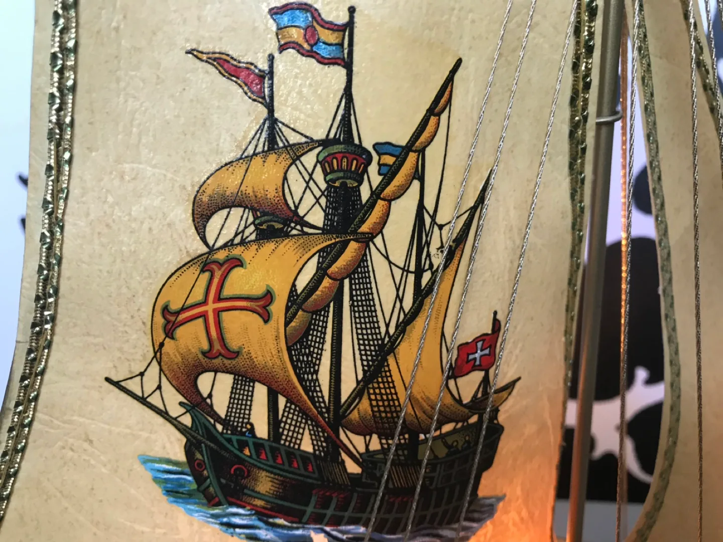 Wooden Clog Lamp, Dutch Design, Sailboat Theme image indicator(9)