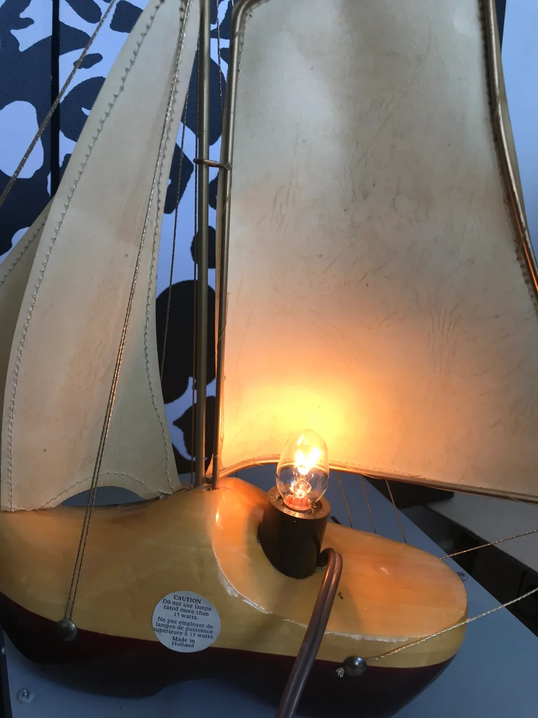 Wooden Clog Lamp, Dutch Design, Sailboat Theme image indicator(6)