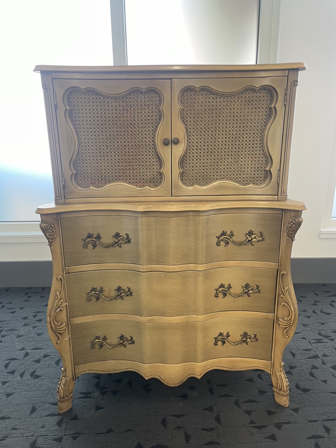 Vintage French Provincial Highboy Dresser