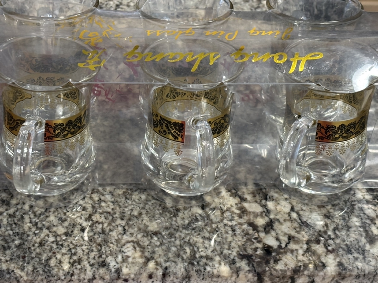 Set of six vintage glass teacups - photo 2