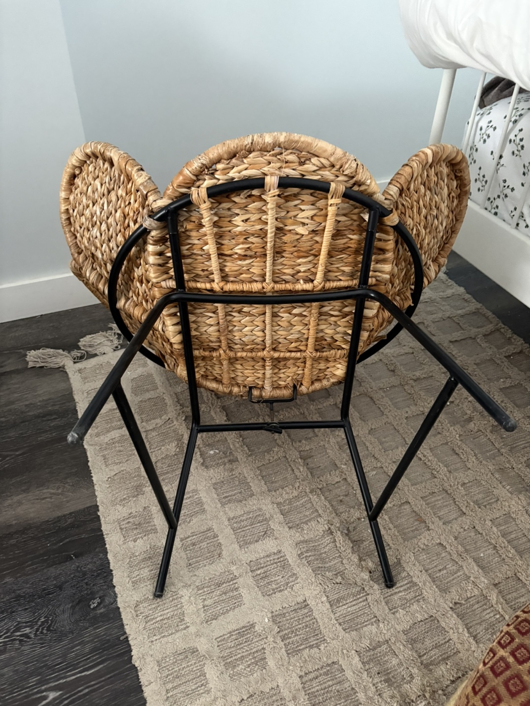 Vintage Wicker and Iron Flower Form Chair - photo 2