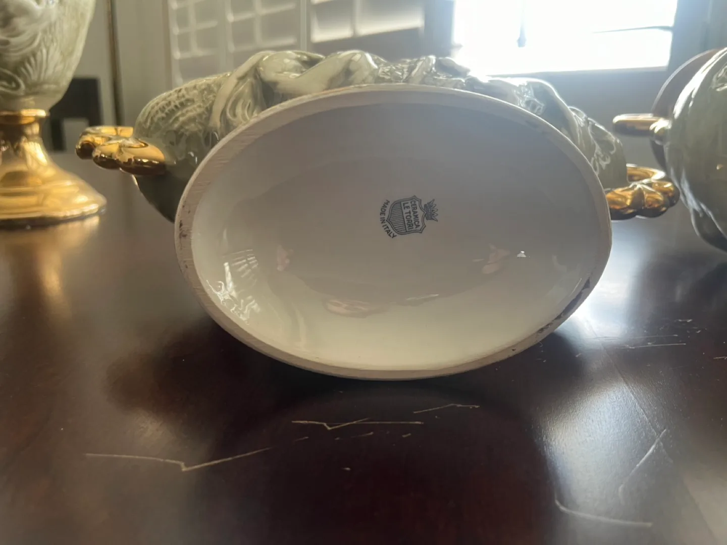 Vintage Ceramic 3-Piece Set with Gold Accents image indicator(4)