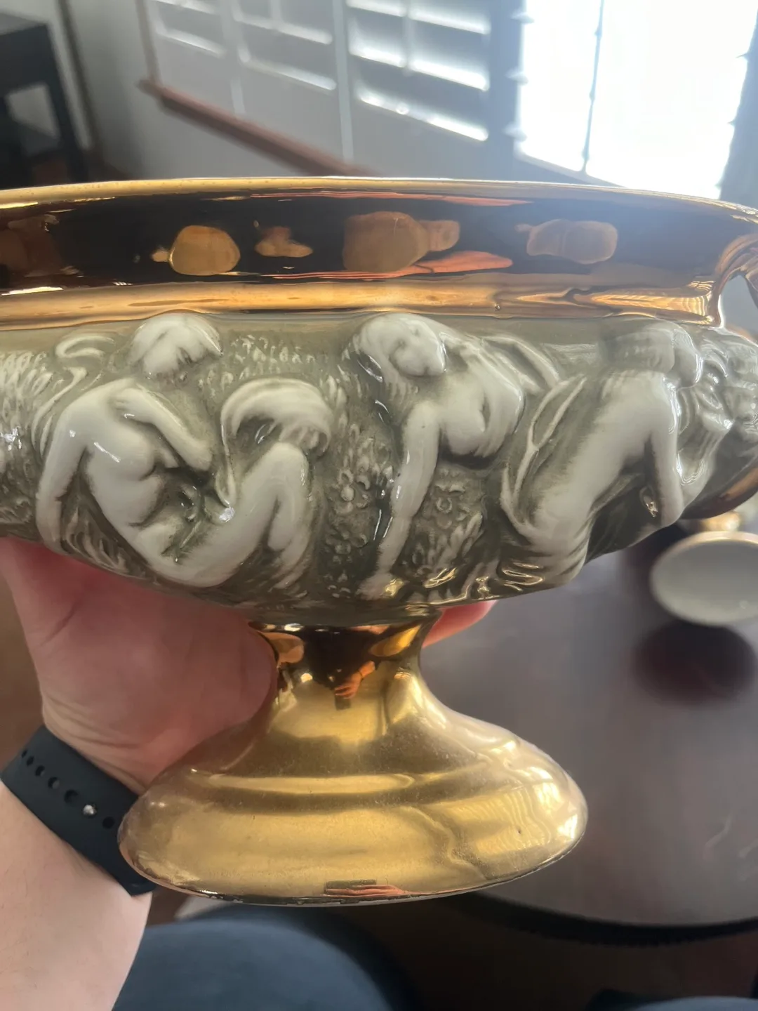 Vintage Ceramic 3-Piece Set with Gold Accents image indicator(6)