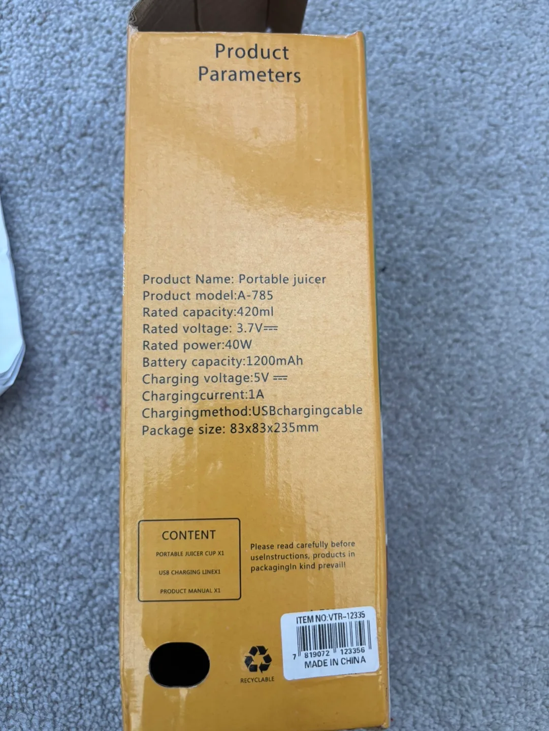 New in Box! Portable Blender Shake Juice Cordless Rechargeable image indicator(4)