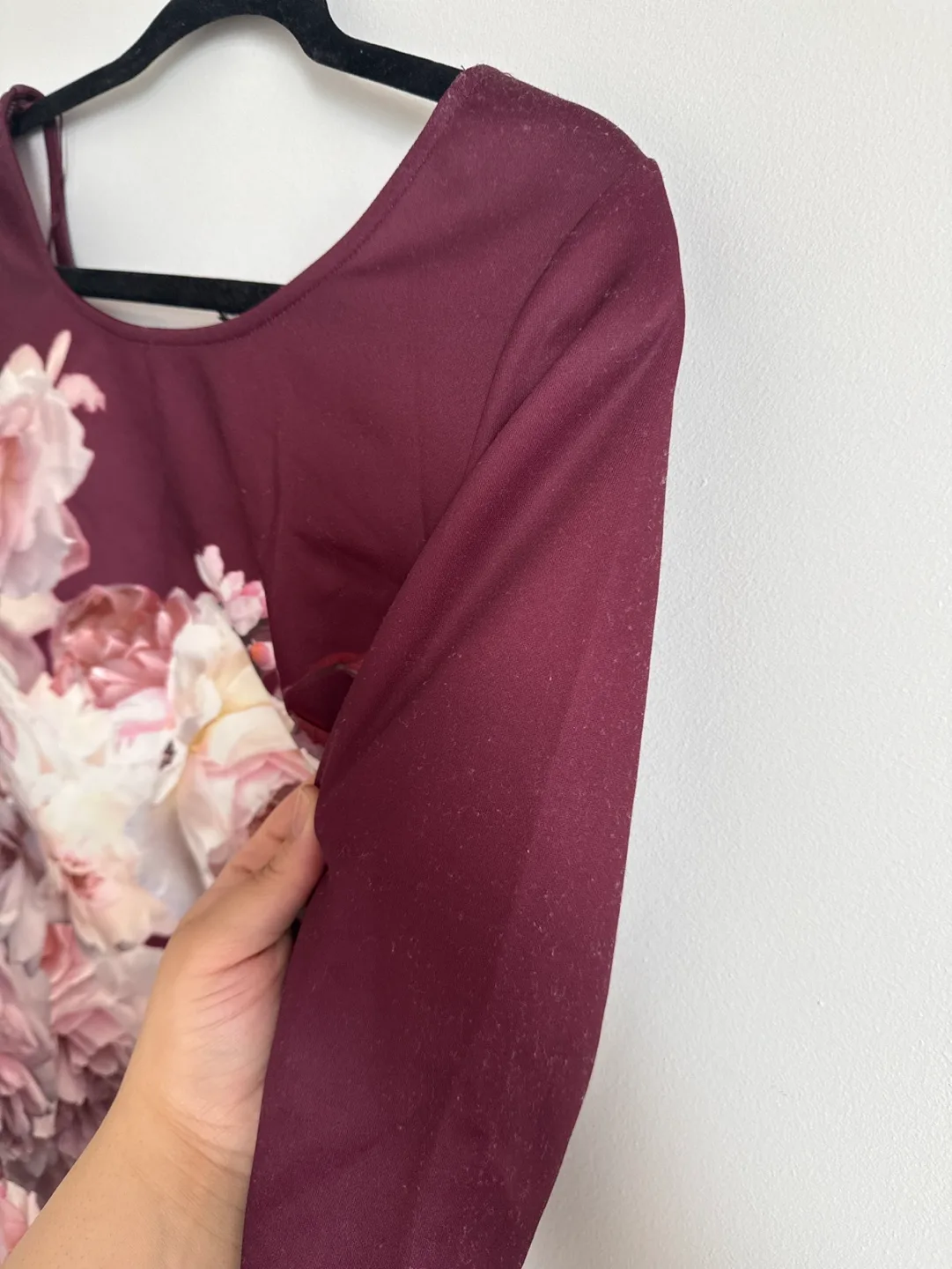 #FREECYCLE Gorgeous burgundy floral midi dress image indicator(2)