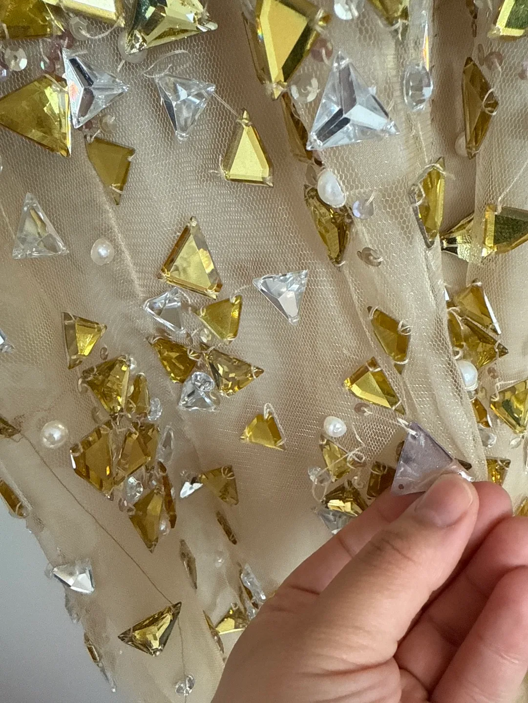 #FREECYCLE Stunning Beaded Champagne Gown image indicator(3)