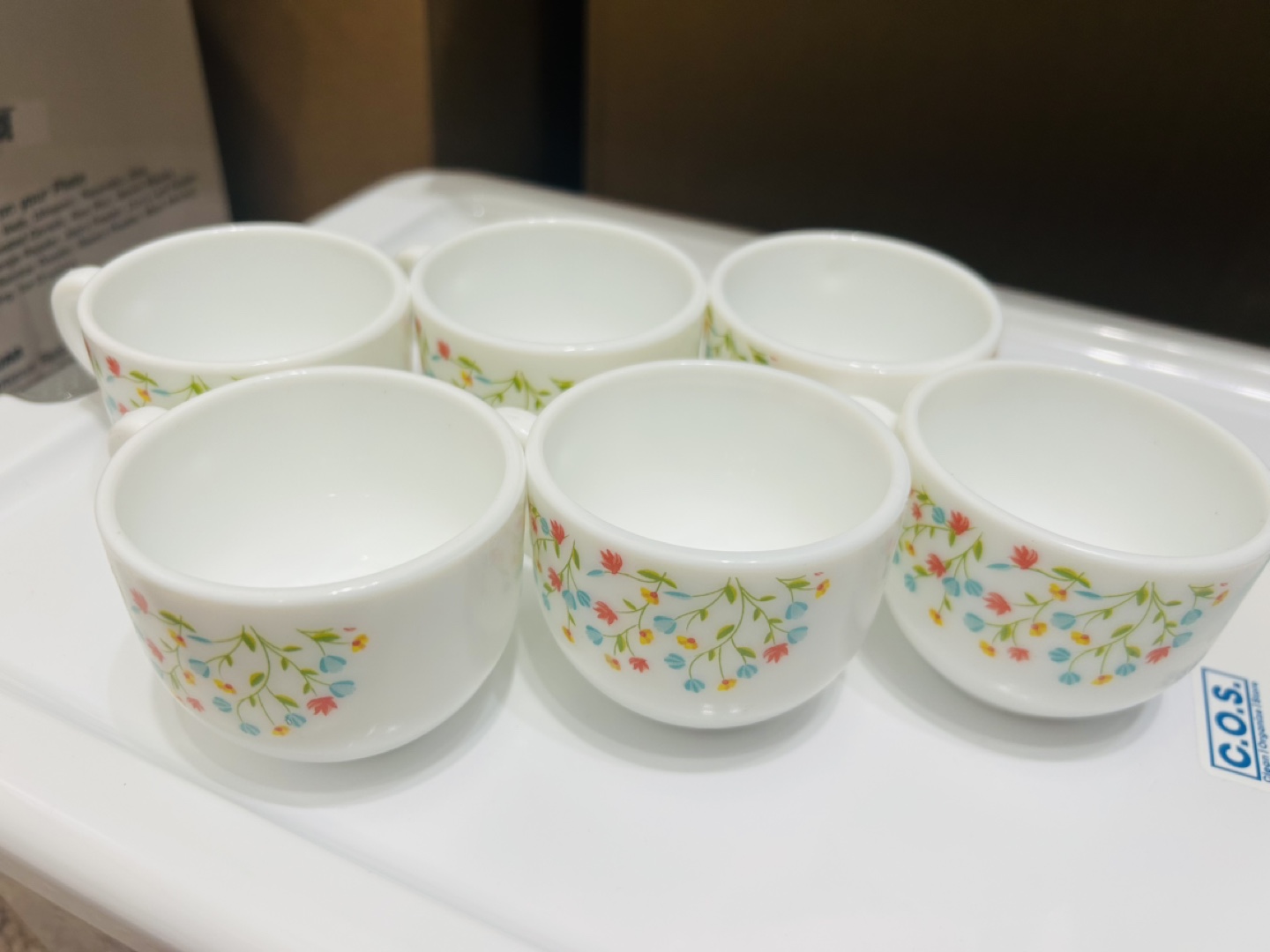 Set of 6 Corelle Teacups with Floral Design - photo 2