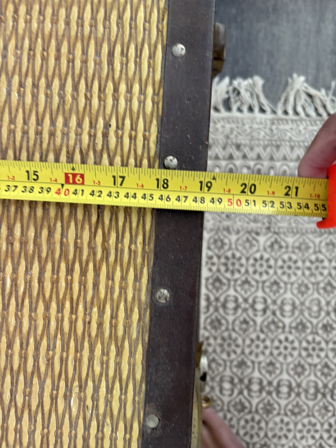 Vintage Wicker Storage Trunk with Brass Hardware - photo 5