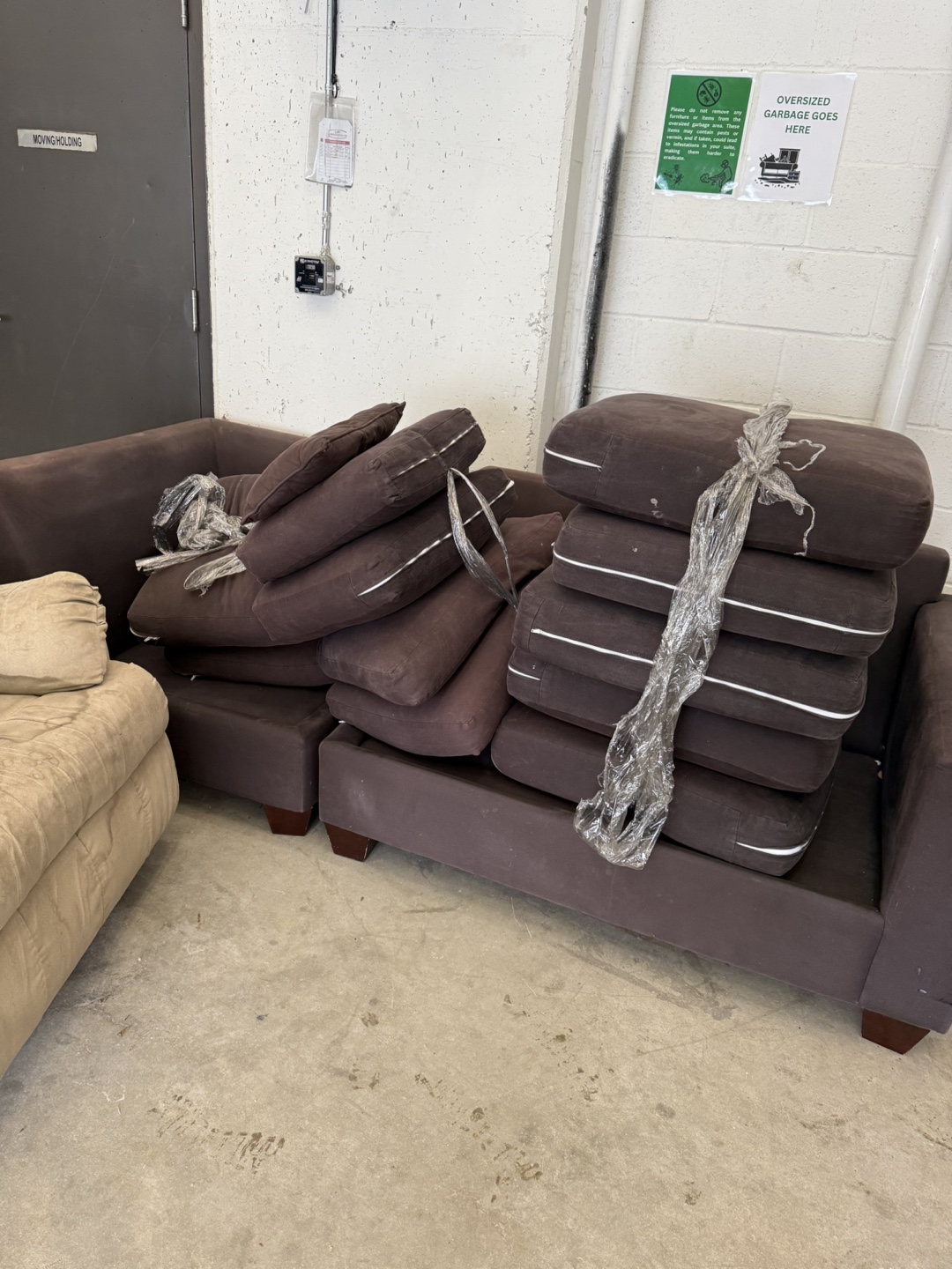 Brown Sectional Sofa with Cushions